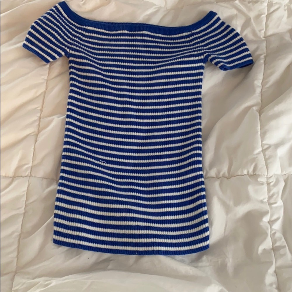 SUPER CUTE STRIPED BLUE AND WHITE MADEWELL TOP